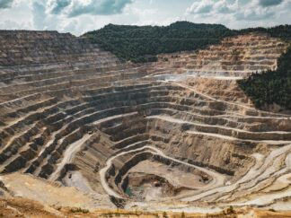 Mining Excavation On A Mountain